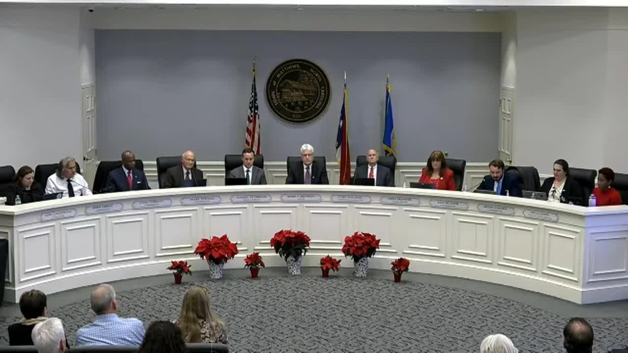 Thumbnail image for Matthews Board Meeting - December 8, 2025