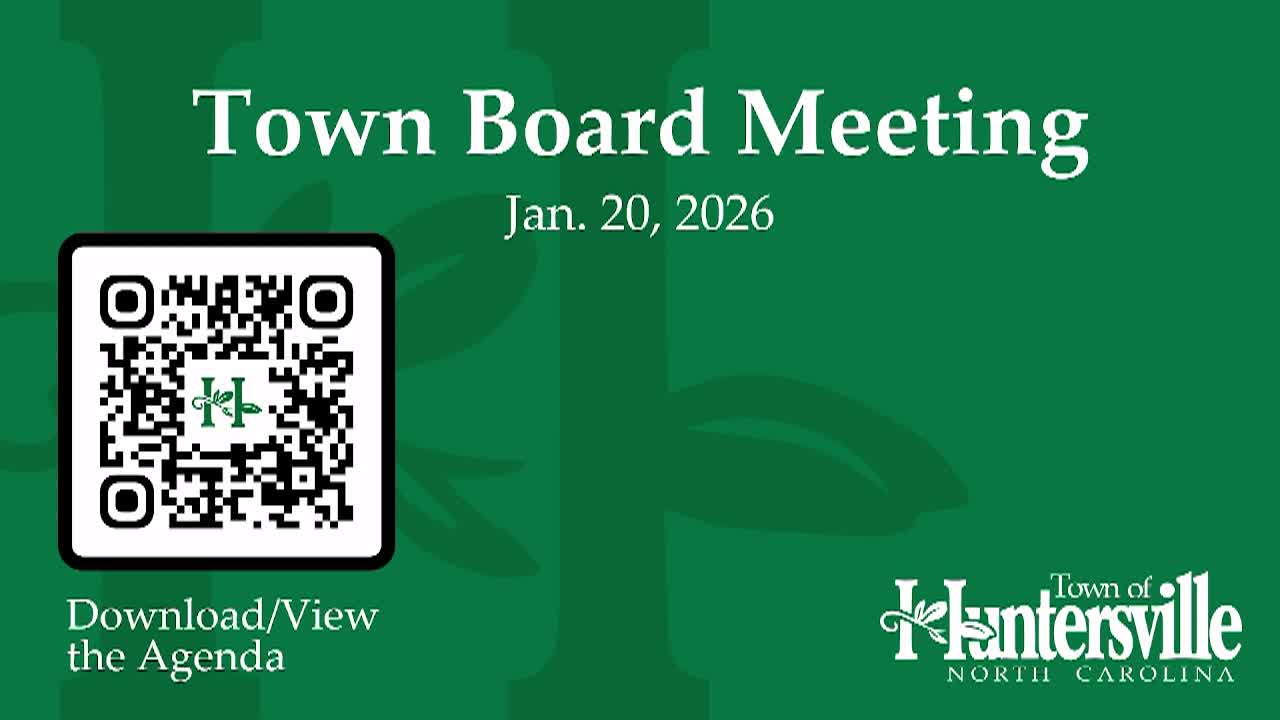Thumbnail image for Huntersville Town Board 1-20-2026