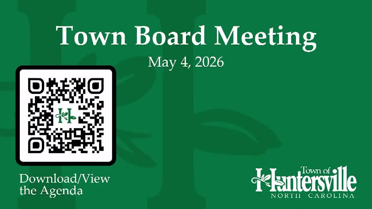 Thumbnail image for Huntersville Town Board - May 4, 2026