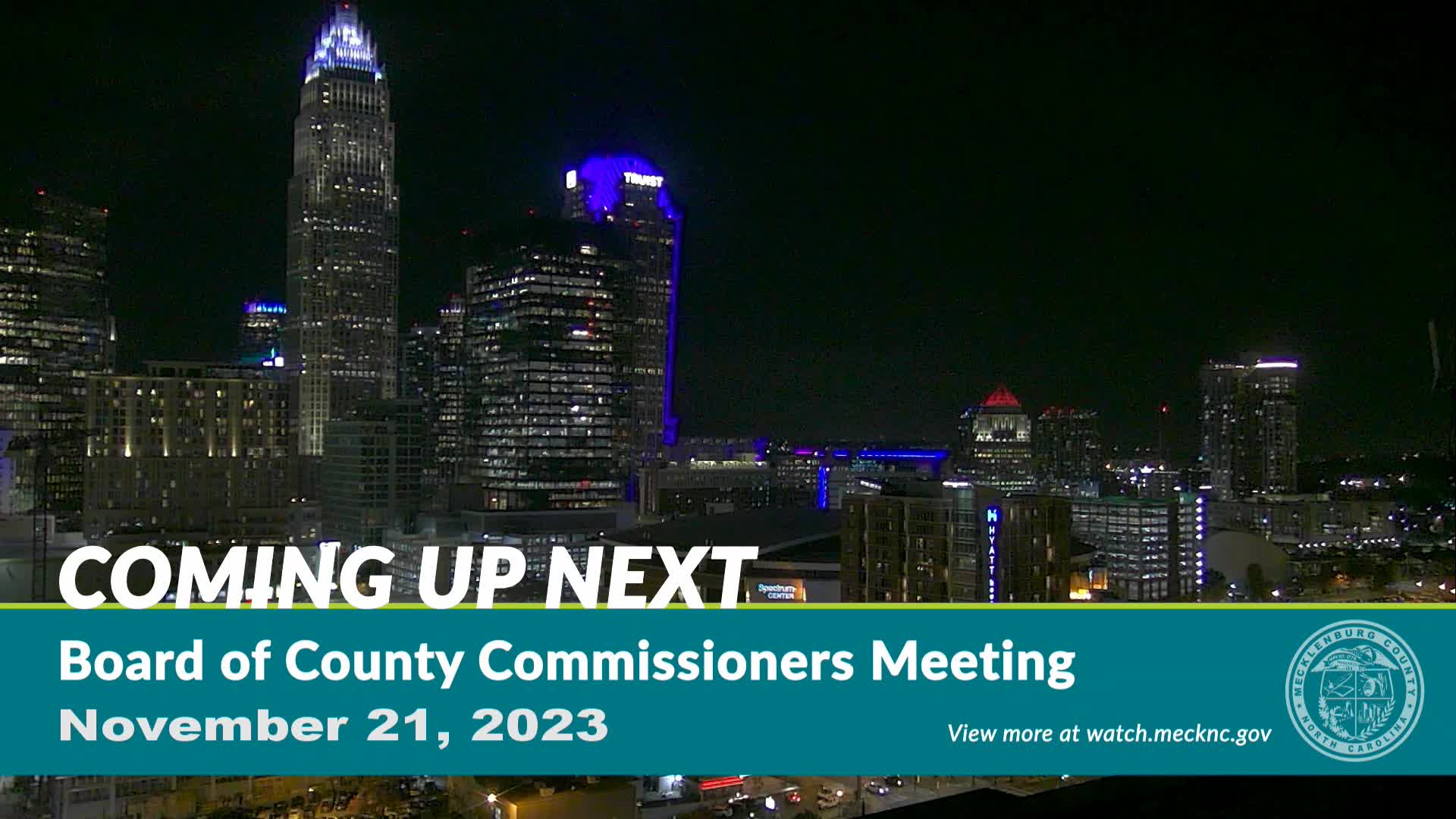 Thumbnail image for Mecklenburg BOCC Regular Business Mtg. November 21, 2023