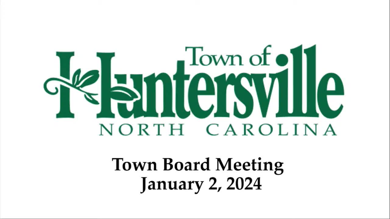 Thumbnail image for Town of Huntersville Board Meeting - January 2, 2024