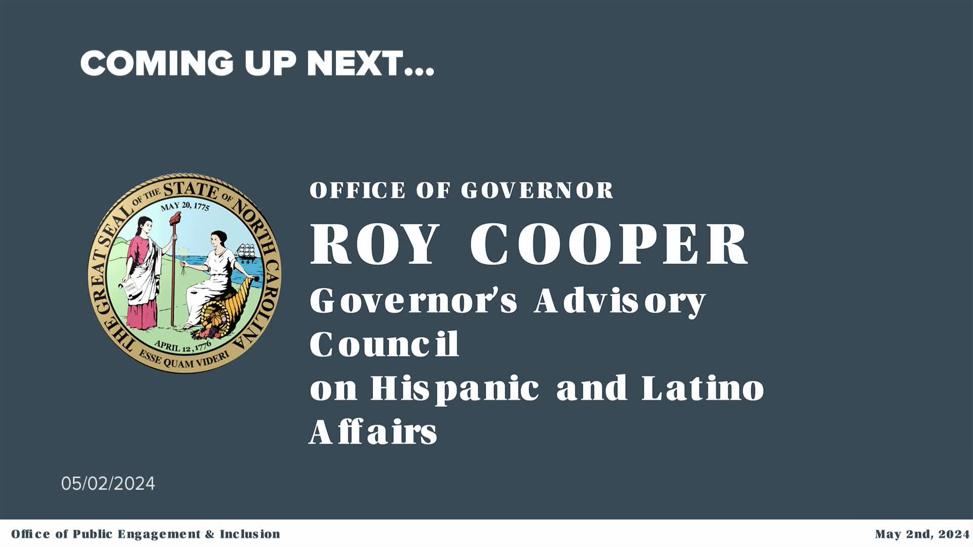 Thumbnail image for Governor's Advisory Council for Hispanic and Latino Affairs Meeting - May 2, 2024